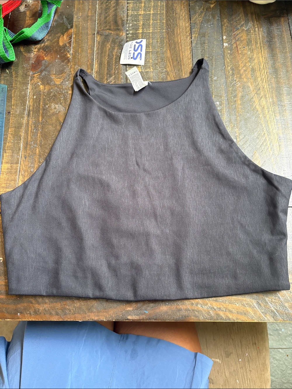 90 Degree By Reflex Black High-Neck Cropped Tank Top